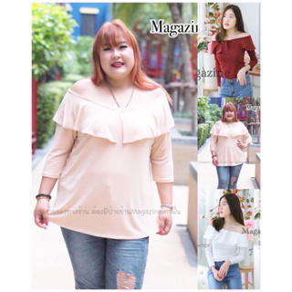 เสื้อผ้าสาวอวบ XXL-5XXL เสื้อยืดPLUSSIZE สาวอวบ ผ้าเรย่อน ใส่สวย คลาสสิคเบาๆ ผ้านิ่ม ใส่สบาย