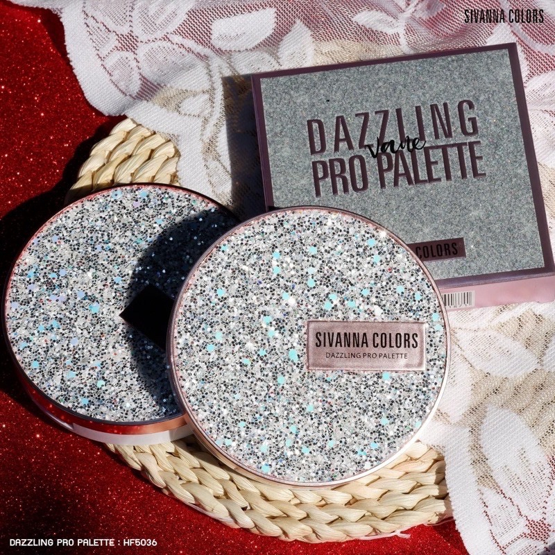 Sivanna Colors Dazzling Pro Palette 15.8g HF5036 ทาตา สิวันนา อายแชโดว์ เนื้อฝุ่น มีชิมเมอร์ กลิตเตอ