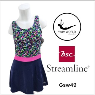 ชุดว่ายน้ำผู้หญิง swim world by BSC streamline ลดเยอะมาก(ชุดติดกัน)มีซับในมีฟองน้ำ