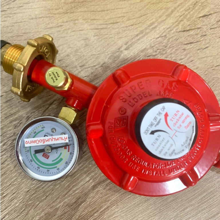 หัวปรับแก๊สแรงดันต่ำSCG  รุ่น R326SP พร้อมชุดเซฟตี้และเกจวัด