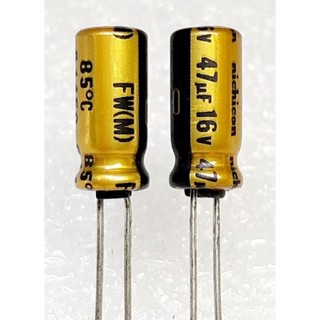 Nichicon FW 47uf 16v capacitor ตัวเก็บประจุ คาปาซิเตอร์