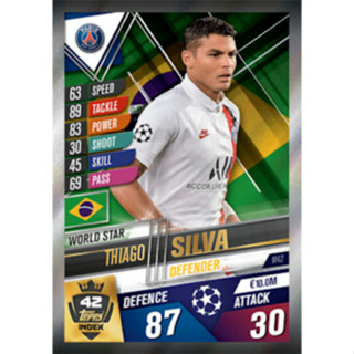 Thiago Silva (Paris Saint-Germain) W42.  MATCH ATTAX 101 2019/20 - WORLD STAR