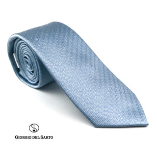 Giorgio Del Sarto Silk 8.5 cm Necktie Light Blue with Fabric Texture เนคไทผ้าไหมสีฟ้ามีเท็กเจอร์