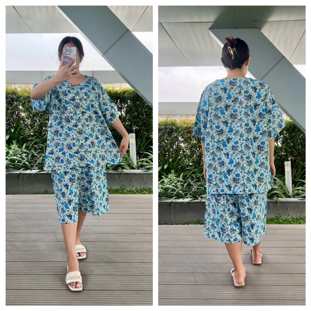 ชุดนอนรอบอก50นิ้ว(XXL) ชุดนอนผู้ใหญ่ไซส์ใหญ่ ผ้าคอตตอน ชุดนอนเสื้อกางเกง ผู้ใหญ่ ชุดคลายร้อน ชุดผู้สูงอายุ ชุดคุณแม่
