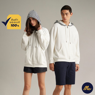 Mc Jeans เสื้อกันหนาว ฮู้ดดี้ Unisex สีขาว MJHP180