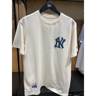 ใหม่ เสื้อยืดแขนสั้นลําลอง ผ้าฝ้าย พิมพ์ลาย MLB NY สําหรับผู้ชาย และผู้หญิง