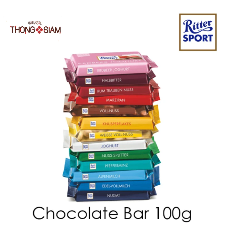 Ritter Sport ริตเตอร์ สปอร์ต 100 กรัม(g.) ** New ล็อตใหม่ ** BBE: 12/2026-06/2027
