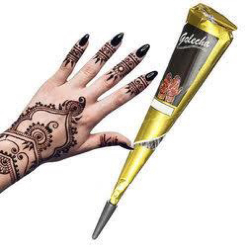 เฮนน่าเพ้นท์ตัว 𝐆𝐎𝐋𝐄𝐂𝐇𝐀  สีเพ้นท์ฮาลาล 1pc henna black temporary tattoos