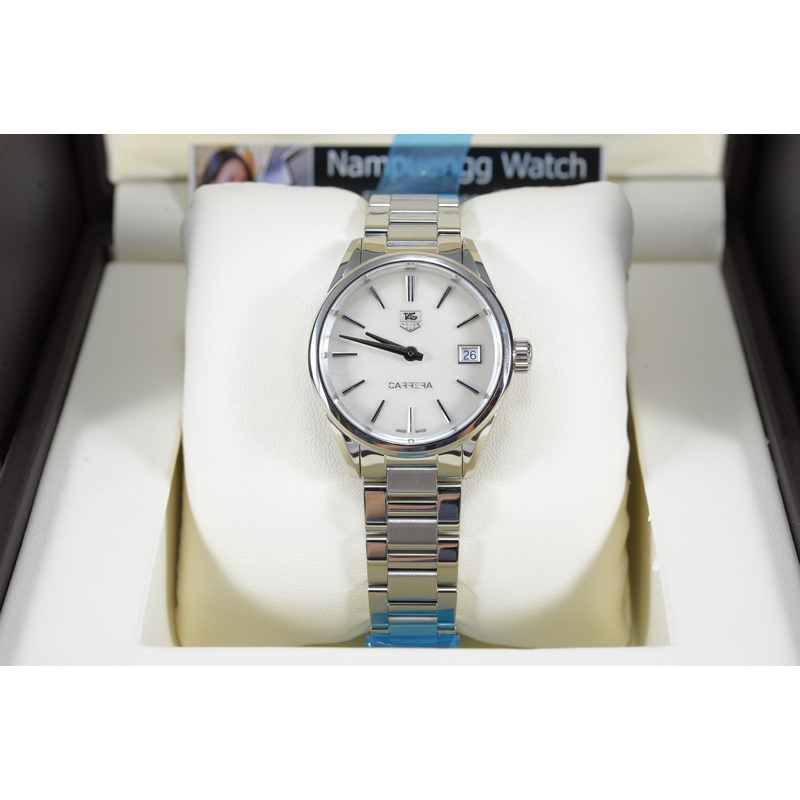 Tag Heuer แท้ มือ2  แทค ฮอยเออร์ NewCarrera Mother Of Pearl Lady #Oversize32mm (Model : WAR1311)