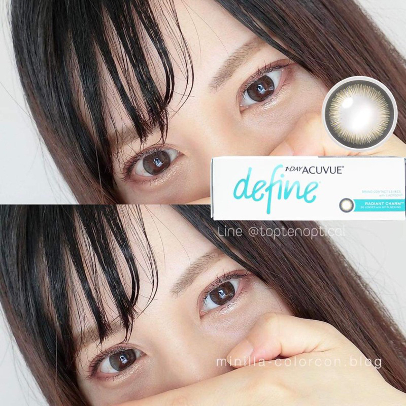 แบ่งขาย Acuvue define Radiant Charm -0.00 ถึง -8.50