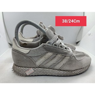 Adidas Size 38 ยาว 24 รองเท้ามือสอง ผู้หญิง ผู้ชาย ผ้าใบ แฟชั่น ทำงาน ลำลอง เดิน  เที่ยว วิ่ง ออกกำลังกาย