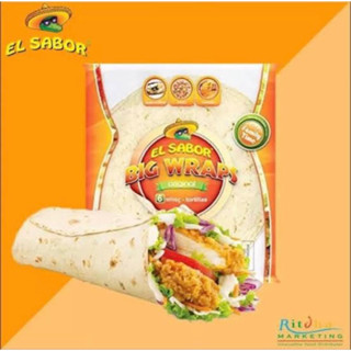 El sabor Big wraps 420กรัม แผ่นแป้งทอทิลล่าย่าง นำเข้าจากสเปน🇪🇸 สำหรับทำเบอริโต้ และโรลแร็ปต่างๆ แผ่นใหญ่