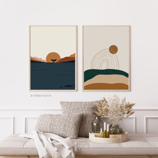 พร้อมส่ง 💥 กรอบรูปแต่งห้อง Minimal Sunrise 30 x 40 cm. กรอบลอย