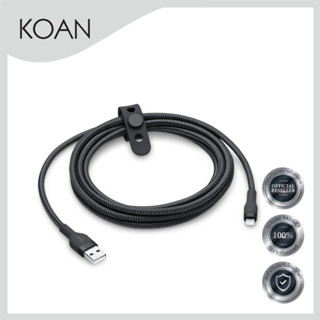 BELKIN ELITE CABLE USB-A TO LTNG CABLE + STRAP 3M - BLACK สายชาร์จ