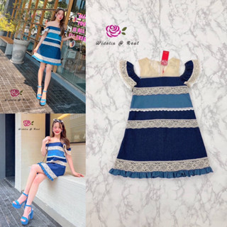 ♥️พร้อมส่ง SML♥️ป้าย Widelia@Real :: Korea Dress เดรสเว้าไหล่แสนสวย