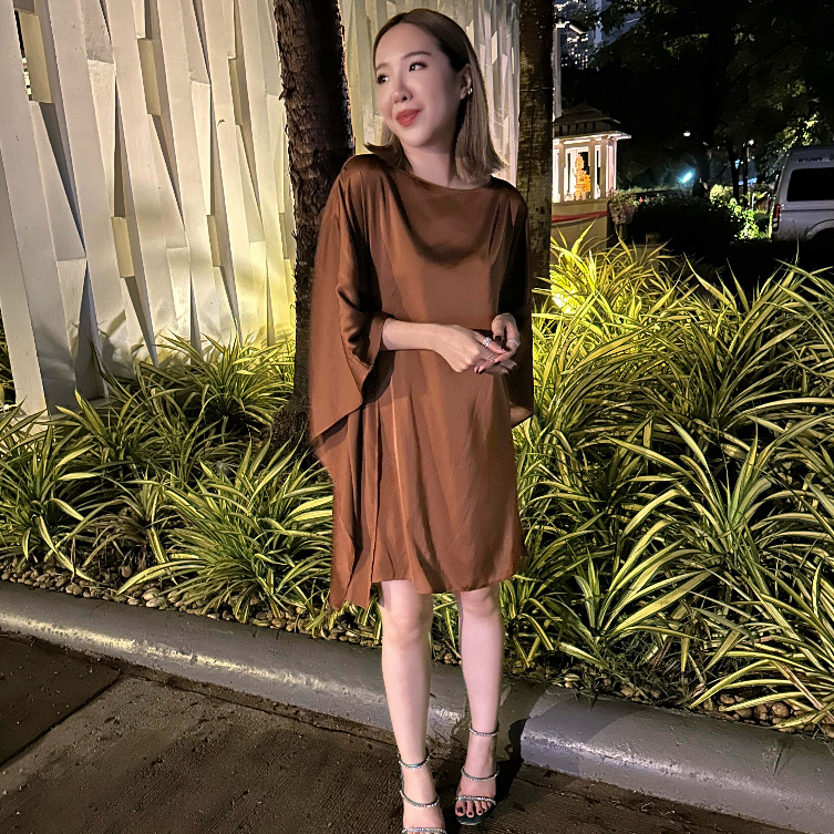 [Pre-Order 14-20 วัน] SLAY. - Monaco Silk Satin Dress - Copper เดรสผ้าซาติน