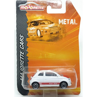 Majorette Fiat 500 - no.39 Red Stripe White ล้อ 5U Scale 1/55 (8cm) package แบบยาว (ส้ม)