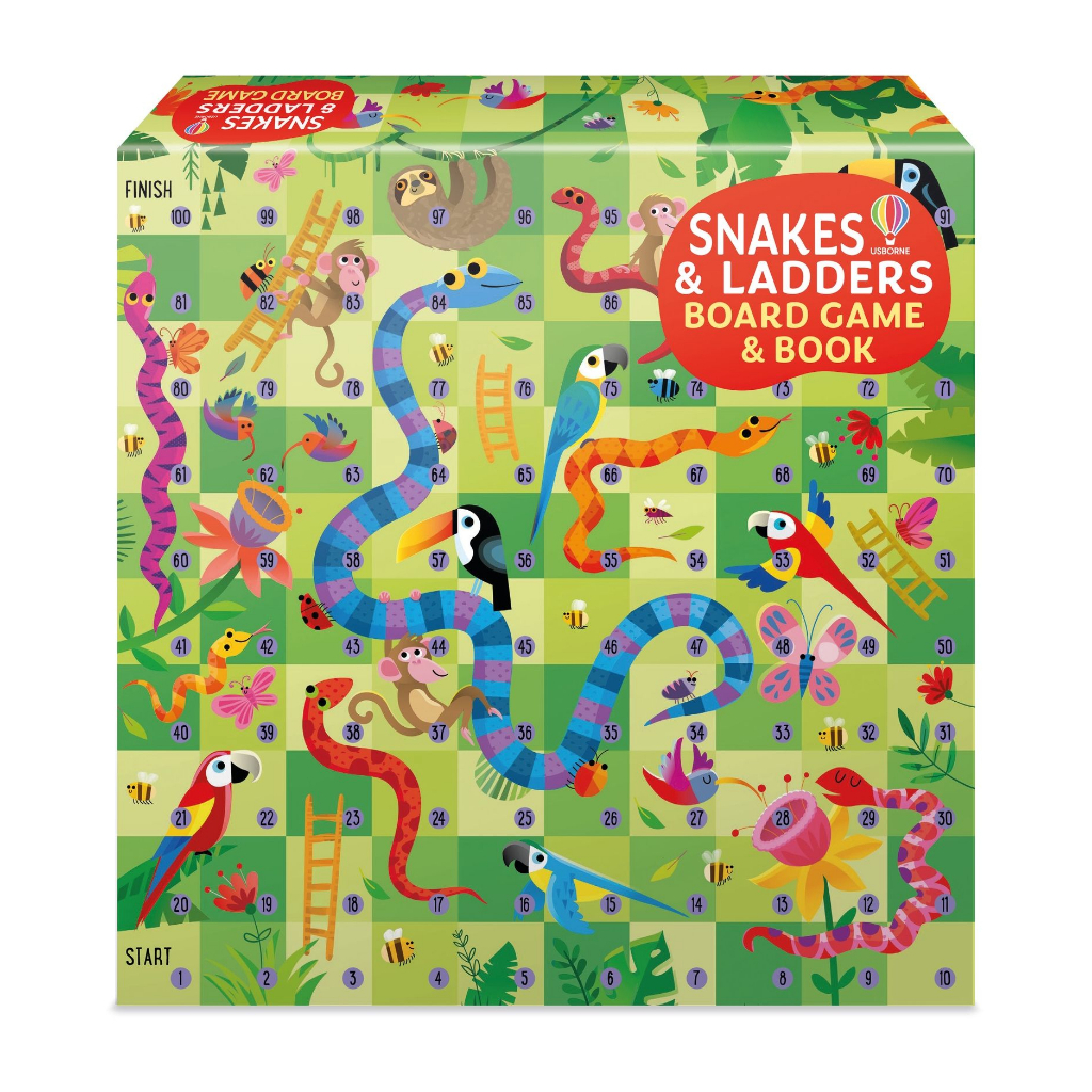 Usborne Snakes and Ladders Board Game Box Set หนังสือเด็ก บอร์ดเกม บันไดงู ของเล่น ภาษาอังกฤษ #98116 [Z]