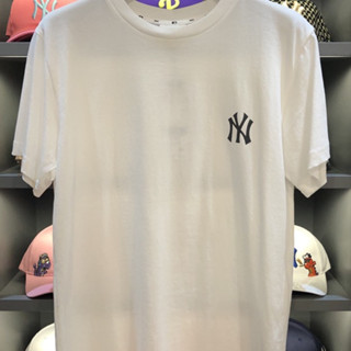 เกาหลีใต้ MLB แขนสั้น ฤดูร้อนใหม่ NY Yan Yan ทีมผู้ชายและผู้หญิงคู่เสื้อยืดคลาสสิกขนาดเล็กฉลากลำลองเสื้อยืดแท้