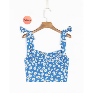 เสื้อครอป Blue Daisy Crop Top ⭐️🔥