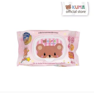 ทิชชู่เปียกคุมะ รุ่นฝาปิด 40 แผ่น (คละสี ฟ้า-ชมพู ) Kuma