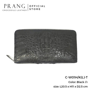 Prang Crocodile Leather Long Zipped Wallet กระเป๋าสตางค์ ซิปเดี่ยว หนังจระเข้ C-W01H/K(L)-T