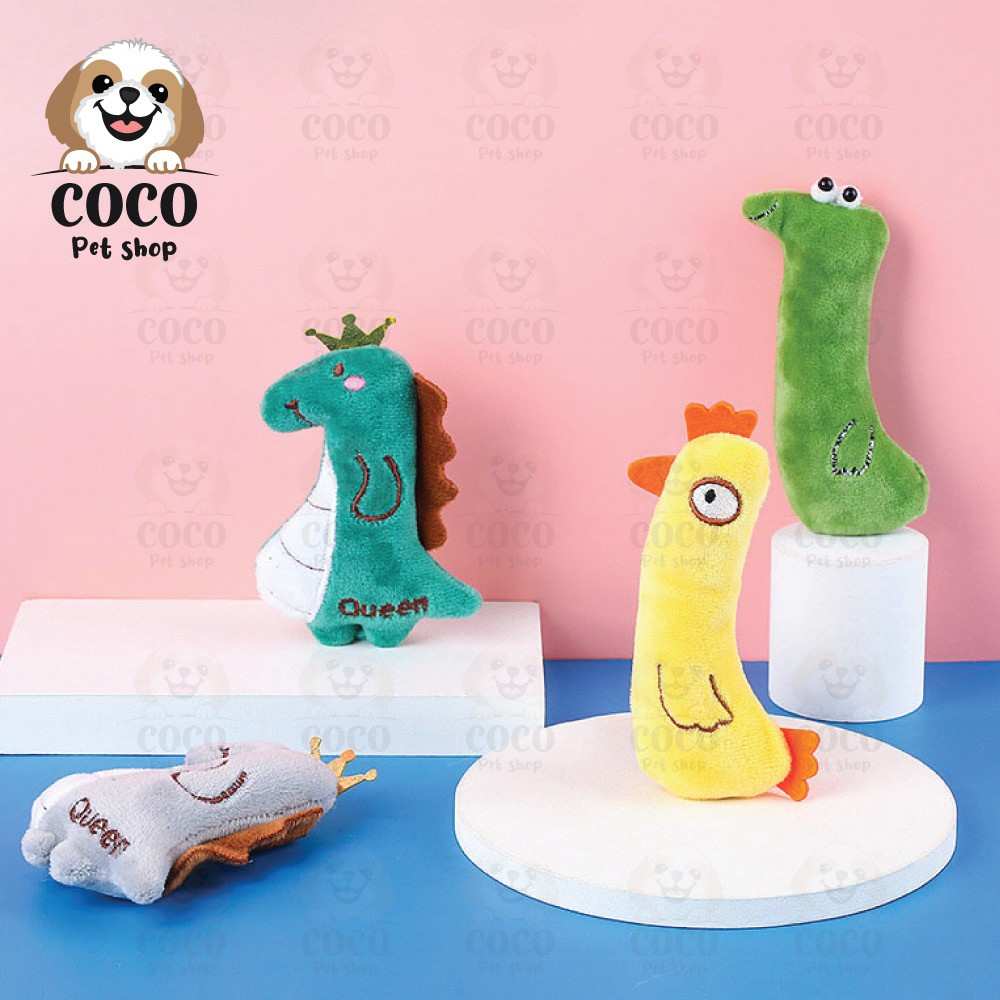 cocopet_shop ตุ๊กตาแคทนิป ของเล่นแมว ตุ๊กตาสอดไส้แคทนิป ตุ๊กตาสำหรับสัตว์เลี้ยง ลายไดโนเสาร์และสัตว์ซาฟารี