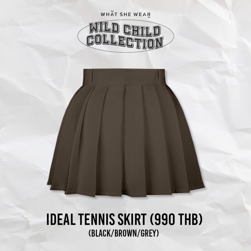 ❌ขายแล้วค่า❌what she wear กระโปรงพลีสสีน้ำตาล