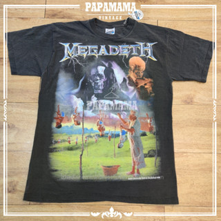 [ MegaDeth ] original bootleg  เมก้าเดธ ฝอกนุ่ม ผ้า100 สวยมากๆ เสื้อทัวร์ เสื้อร๊อค เสื้อวง เสื้อวินเทจ papamama vintage