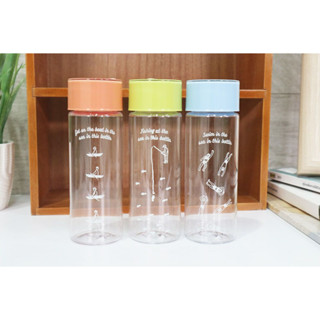 Water Bottle ขวดน้ำดื่มพลาสติก ลายSea JP Quality 165ml 4x4x13 cm ฝาสีส้ม 1503 SEA ORANGE