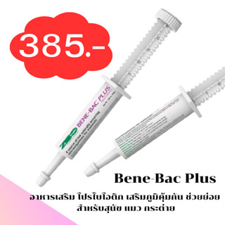 Bene-Bac Plus อาหารเสริม โปรไบโอติก เสริมภูมิคุ้มกัน ช่วยย่อย สำหรับสุนัข แมว กระต่าย (30 กรัม/หลอด)