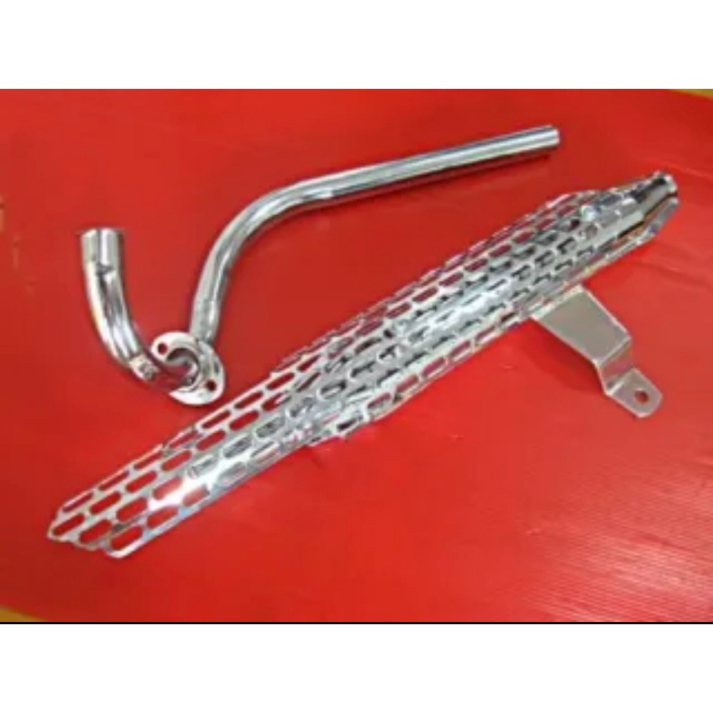 EXHAUST PIPE MUFFLER with HEADER EXHAUST PIPE "CHROME" SET Fit For HONDA DAX CHALY CF50 CF70 ST50 ST70 / ท่อไอเสีย ท่อยก