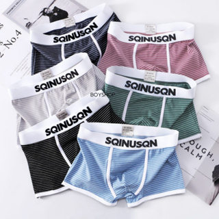 กางเกงในชาย SPORT SQINUSQN ของแท้ 100% บ๊อกเซอร์ Boxer สีและแบบตามภาพ ยืดได้ ใส่สบาย พร้อมส่ง (แบบ SQINUSQN-ลายขวาง-20)