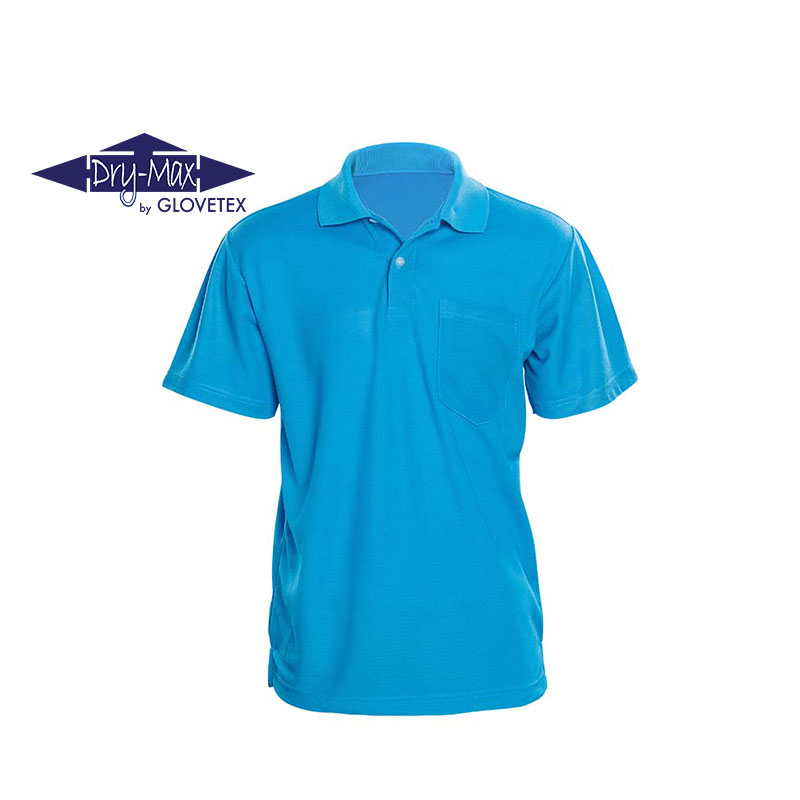เสื้อโปโลสีฟ้า DRYMAX รุ่น แขนปล่อยคอปก