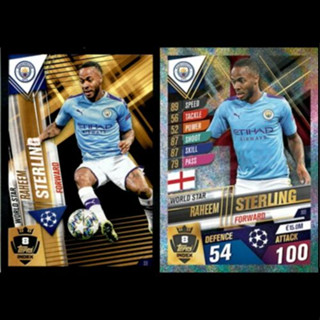 Raheem Sterling (Manchester City) W8.  MATCH ATTAX 101 2019/20 - WORLD STAR