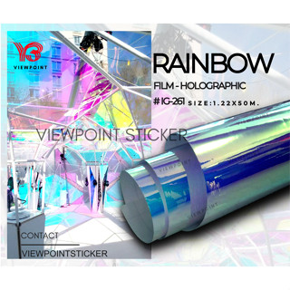 สติ๊กเกอร์ใส RAINBOW สีรุ้ง ฟิล์มติดกระจก หน้ากว้าง 122cm.X1M.