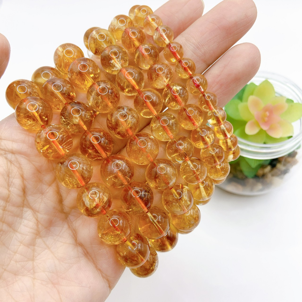 ซิทรินเกรด5Aวงข้อมือพร้อมใส่ น้ำใสสีเข้มเนื้อเนียนสวย หินแท้คุณภาพคัดเกรด กำไลข้อมือหินแท้ธรรมชาติขายส่ง