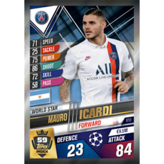 Mauro Icardi (Paris Saint-Germain) W59.  MATCH ATTAX 101 2019/20 - WORLD STAR