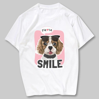 เสื้อยืดสกรีน Smile  ผ้าCotton100% มีครบไซส์