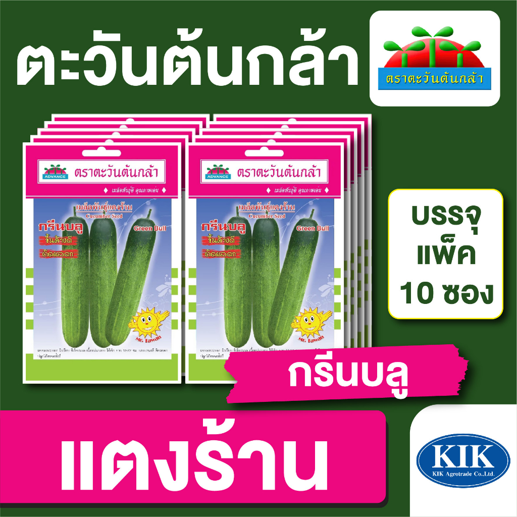 เมล็ดพันธุ์ ผักซอง ตะวันต้นกล้า SP แตงร้าน กรีนบลู บรรจุแพ็คละ 10 ซอง