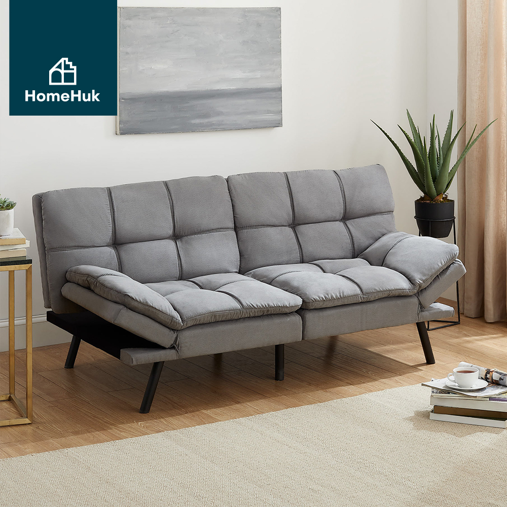 HomeHuk โซฟาปรับนอน โซฟาเบด 3 ที่นั่ง รุ่น Velvet Fabric Sofa Bed