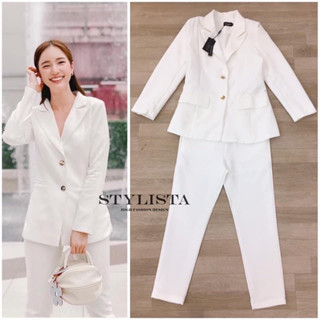 STYLISTA เซตเสื้อสูทเเขนยาว  กระดุมคู่ มาพร้อมกางเกงขายาวเข้าชุด