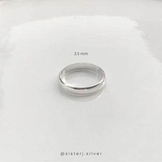 Sister J. (curve) basic ring 3.5 mm แหวนเงินแท้หน้าโค้ง 3.5 mm /silver925