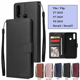 เคสฝาพับ ล็อคได้ สำหรับ HUAWEI Y6S/Y6p/Y7 2018/Y7 2019/Y9 2019/Nova3i/Nova5T/Nova7se/P30/P30pro เคสมีแม่เหล็ก BOSS