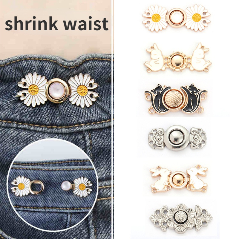 [จัดส่งที่รวดเร็ว] เข็มกลัดกระดุมโลหะ ปรับระดับได้ สไตล์ฮั่นฝู แฟชั่นเรโทร กางเกงยีนส์ปุ่มทอง ปุ่มปรับเอว  สําหรับเครื่อ - รูปที่ 4