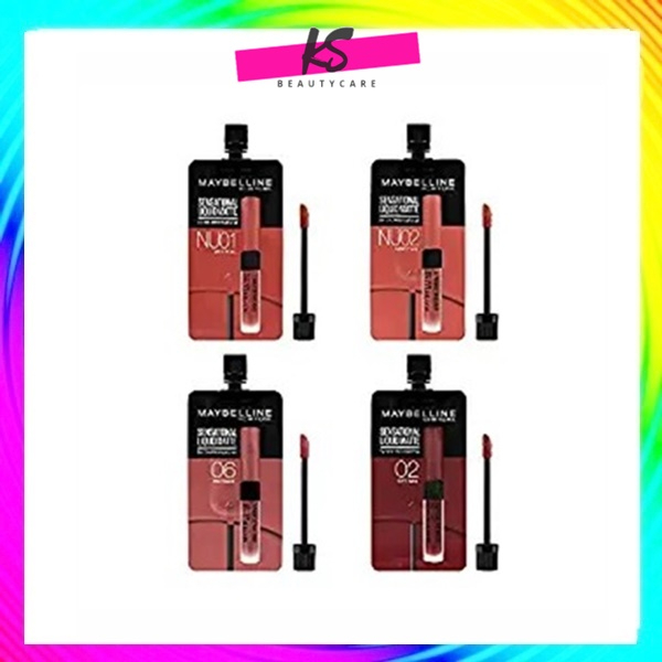 ( 1 ซอง)  ลดราคา Maybelline New YorkSensational Liquid Matte ลิปเนื้อละมุน ติดทน