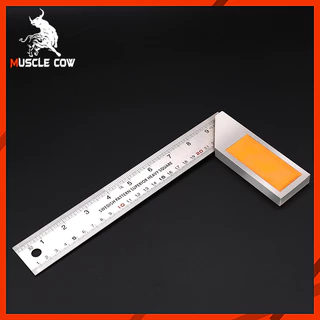MUSCLE COW ฉากวัดไม้หน้าใหญ่ สแตนเลส ใช้ได้ทั้งงานไม้ งานเหล็ก มีให้เลือก 2 ขนาด 10"-12" แผ่นไม้บรรทัด ผลิตจากสแตนเลสหนา