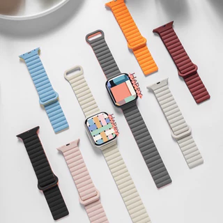 สาย smart watch 40/44/45/41/46/38มม สายนาฬิกา smart watch 11 10 9 8 ultra 7 6 5 4 3 นิ่ม เเบบเเม่เหล็ก a01 A-star