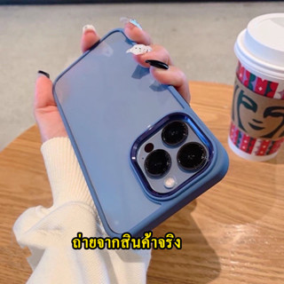 เคสกันกระแทก สําหรับ iPHONE 14/14pro/14plus/14promax/11/11pro/11promax เคสขอบสีหลังใส 040