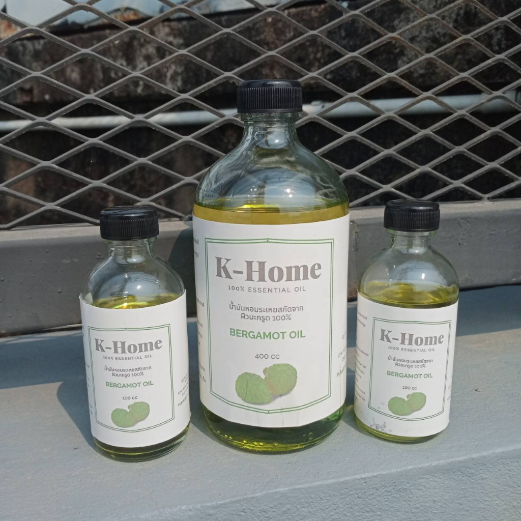 K-Home น้ำมันหอมระเหย 100% สกัดจากผิวมะกรูดแท้ Bergamot essential oil น้ำหอมเครื่องพ่นไอน้ำ น้ำหอมอโรม่า จากธรรมชาติ